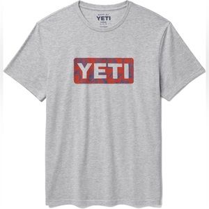 NWT Yeti Men’s Floral Logo Badge Short Sleeve T-Shirt. Size XL.